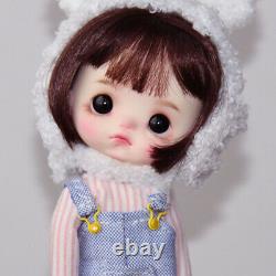 1/12 BJD Doll 15cm Girl Doll Resin Head Short Hair Eyes Face Makeup Full Set Toy