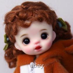 1/12 BJD Doll Resin Head with Clothes Wigs Eyes Removable Full Set Toy for Kids