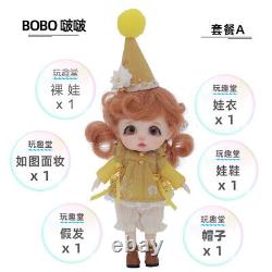 1/12 MINI BJD Doll Lovely Kids Toys Resin Eyes Wig Clothes Girls Birthday Gift