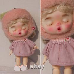 1/12 Mini BJD Doll Toy with Full Set Clothes Eyes Closed Handpainted Face Makeup