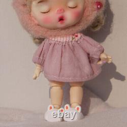 1/12 Mini BJD Doll Toy with Full Set Clothes Eyes Closed Handpainted Face Makeup
