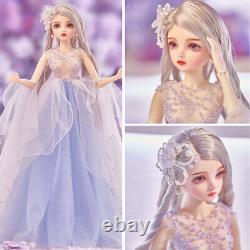 1/3 60cm BJD Doll with Changeable 3D Eyes Openable Head Full Set DIY Outfits Toy