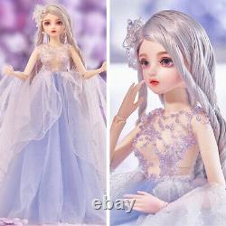 1/3 60cm BJD Doll with Changeable 3D Eyes Openable Head Full Set DIY Outfits Toy