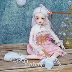 1/3 BJD 24inch Girl Doll with Dress Shoes Wigs Handpainted Makeup Full Set Toy