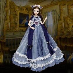 1/3 BJD Doll 18 Ball Jointed Female Doll Removable Dress Outfits Full Set Toy