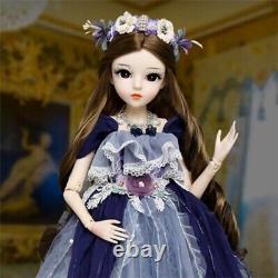 1/3 BJD Doll 18 Ball Jointed Female Doll Removable Dress Outfits Full Set Toy