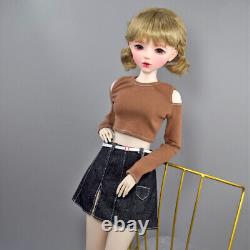 1/3 BJD Doll 22 inch Large Girl Doll with Clothes Skirt Shoes Wigs Full Set Toy