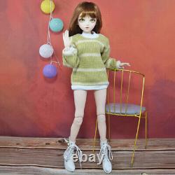 1/3 BJD Doll 24 in Height Girl Doll with Sweater Shoes Wigs Full Set Kids Toy