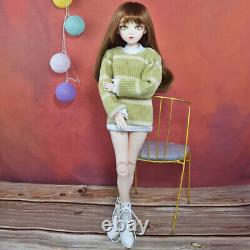 1/3 BJD Doll 24 in Height Girl Doll with Sweater Shoes Wigs Full Set Kids Toy