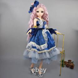 1/3 BJD Doll 24 inch Girl Doll with Face Makeup and Full Set Dress Outfits Toy