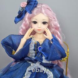 1/3 BJD Doll 24 inch Girl Doll with Face Makeup and Full Set Dress Outfits Toy