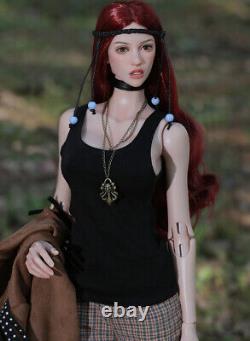 1/3 BJD Doll 25in Girl Resin Eyes Face Makeup Red Hair Shoes Toy Gift Full Set