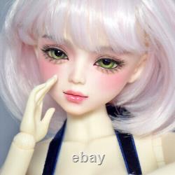 1/3 BJD Doll 56cm Girl Doll with Pink Color Short Wigs Long Dress Full Set Toy