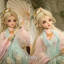 1/3 BJD Doll 60cm Ball Jointed Body with Ancient Dress Clothes Full Set Xmas Toy