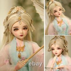 1/3 BJD Doll 60cm Ball Jointed Body with Ancient Dress Clothes Full Set Xmas Toy
