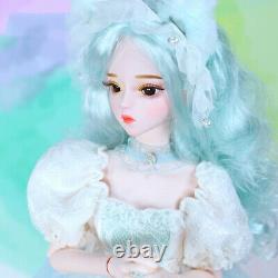 1/3 BJD Doll 60cm Doll Female Body Rooted Hair Eyes Shoes Clothes Full Set Toy