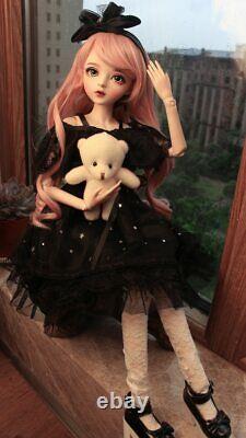 1/3 BJD Doll 60cm Girl Doll with Removable Eyes Wigs Clothes Full Set Outfit Toy