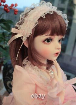1/3 BJD Doll 60cm Girl Dolls with Dress Wigs Replace Eyes Full Set Outfit Toys