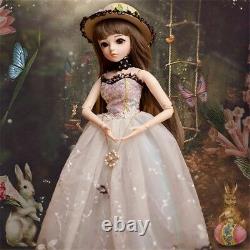 1/3 BJD Doll 60cm Girl Dolls with Face Makeup Wig Clothes Shoes Hat Full Set Toy
