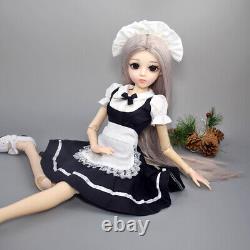 1/3 BJD Doll 60cm Height Girl Doll + Removable Clothes Shoes Wigs Full Set Toy