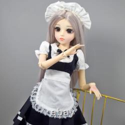 1/3 BJD Doll 60cm Height Girl Doll + Removable Clothes Shoes Wigs Full Set Toy