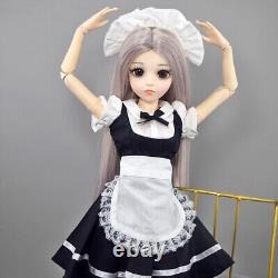 1/3 BJD Doll 60cm Height Girl Doll + Removable Clothes Shoes Wigs Full Set Toy