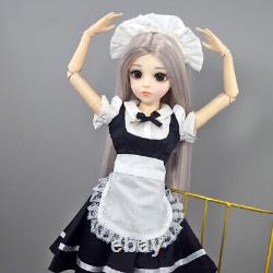 1/3 BJD Doll 60cm Height Girl Doll + Removable Clothes Shoes Wigs Full Set Toy