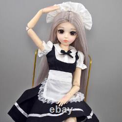 1/3 BJD Doll 60cm Height Girl Doll + Removable Clothes Shoes Wigs Full Set Toy