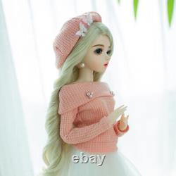 1/3 BJD Doll 60cm Toy Pretty Girl Doll with Outfit Face Makeup Full Set Finished