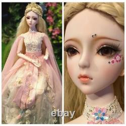 1/3 BJD Doll 62cm Ball Jointed Girl Doll Replaceable Eyes Wig Shoes Full Set Toy