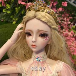 1/3 BJD Doll 62cm Ball Jointed Girl Doll Replaceable Eyes Wig Shoes Full Set Toy