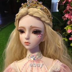 1/3 BJD Doll 62cm Ball Jointed Girl Doll Replaceable Eyes Wig Shoes Full Set Toy