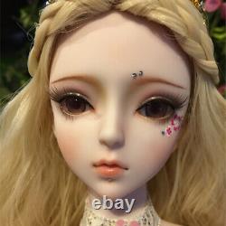 1/3 BJD Doll 62cm Ball Jointed Girl Doll Replaceable Eyes Wig Shoes Full Set Toy