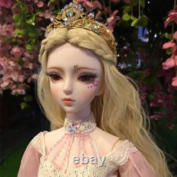 1/3 BJD Doll 62cm Ball Jointed Girl Doll Replaceable Eyes Wig Shoes Full Set Toy