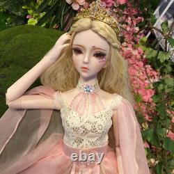 1/3 BJD Doll 62cm Ball Jointed Girl Doll Replaceable Eyes Wig Shoes Full Set Toy