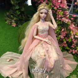 1/3 BJD Doll 62cm Ball Jointed Girl Doll Replaceable Eyes Wig Shoes Full Set Toy
