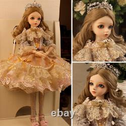 1/3 BJD Doll Ball Jointed Girl Body with Full Set Outfit Wig Shoes Elegant Toys