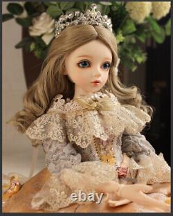 1/3 BJD Doll Ball Jointed Girl Body with Full Set Outfit Wig Shoes Elegant Toys