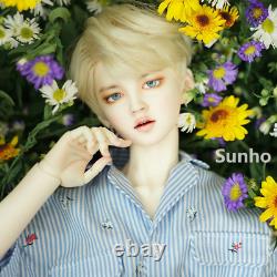 1/3 BJD Doll Boy Male Resin Body +Free Eyes +Makeup Blonde Wig Hair Full Set Toy