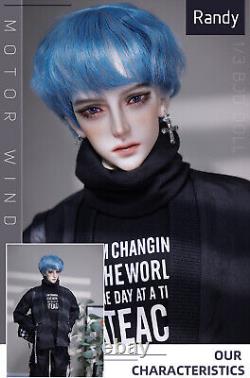 1/3 BJD Doll Boy Resin Ball Joint Open Eyes Makeup Blue Wig Clothes Full Set Toy