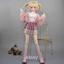 1/3 BJD Doll Cute 22 in Height Girl Doll + Sweater Vest Dress Shoes Full Set Toy