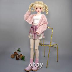 1/3 BJD Doll Cute 22 in Height Girl Doll + Sweater Vest Dress Shoes Full Set Toy