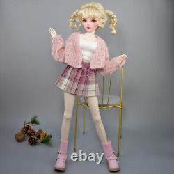 1/3 BJD Doll Cute 22 in Height Girl Doll + Sweater Vest Dress Shoes Full Set Toy