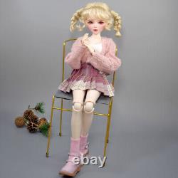 1/3 BJD Doll Cute 22 in Height Girl Doll + Sweater Vest Dress Shoes Full Set Toy