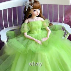 1/3 BJD Doll Fashion 24 Girl Doll Full Set Outfits Upgrade Face Makeup Kids Toy