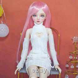 1/3 BJD Doll Fashion Girl Doll with Sweater Dress Shoes Pink Wigs Full Set Toy