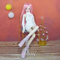 1/3 BJD Doll Fashion Girl Doll with Sweater Dress Shoes Pink Wigs Full Set Toy