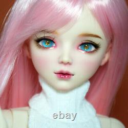 1/3 BJD Doll Fashion Girl Doll with Sweater Dress Shoes Pink Wigs Full Set Toy