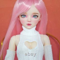 1/3 BJD Doll Fashion Girl Doll with Sweater Dress Shoes Pink Wigs Full Set Toy