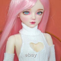 1/3 BJD Doll Fashion Girl Doll with Sweater Dress Shoes Pink Wigs Full Set Toy